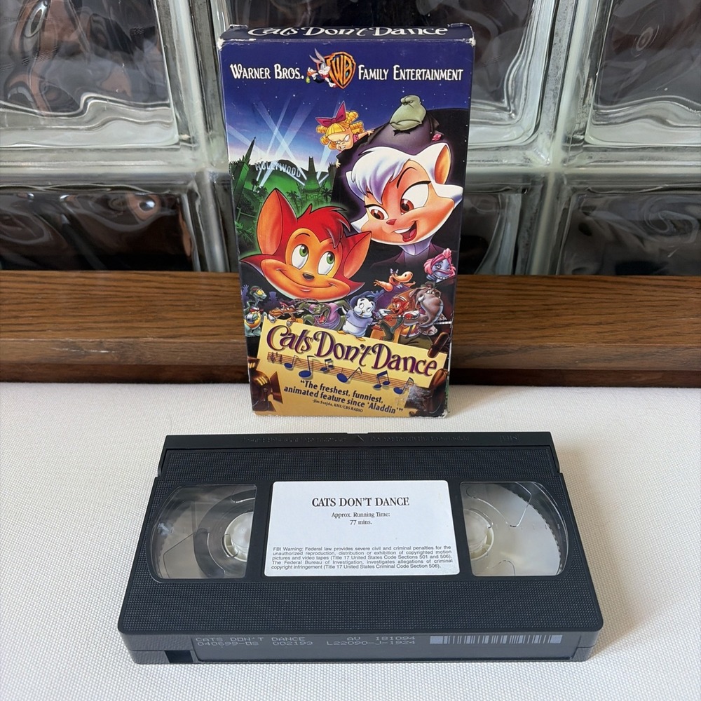 Cats Don't Dance VHS Tape 1997 Warner Bros Slipsleeve Animation Family Musical‎